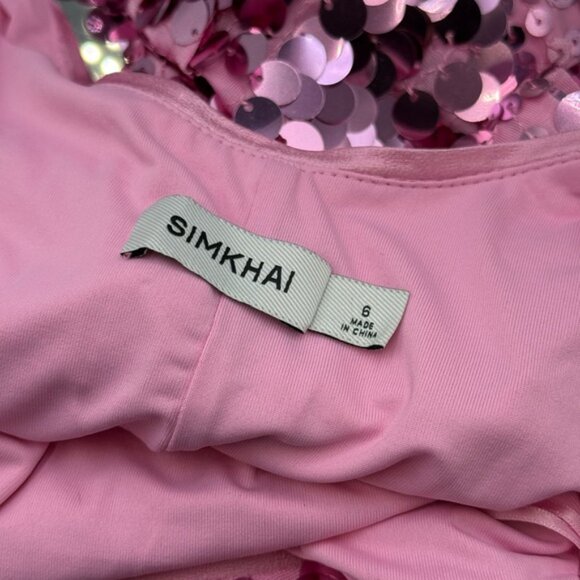 🆕 SIMKHAI 🧿 NWOT Bex Sequined Embellished Maxi Dress, Sorbet Pink - Sz US 6 - Picture 13 of 13